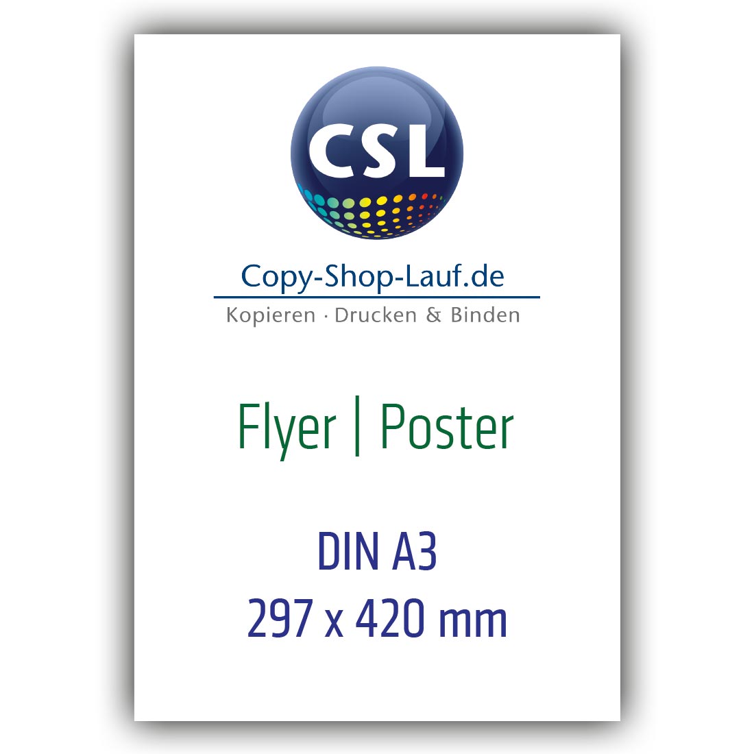 Poster DIN A3 Hoch- und Querformat - Vollflächiger Druck