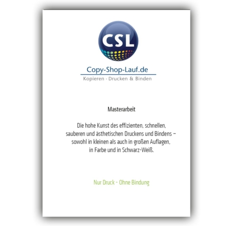 Farbig Drucken ohne Bindeservice - Anzeige