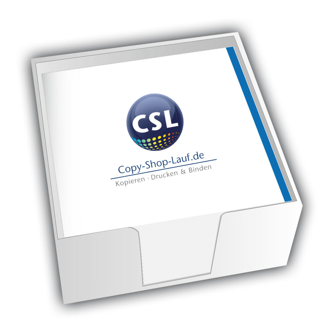 Acrylglas-Box mit Logo und Text