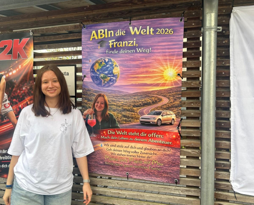Abiturplakat mit persönlicher Botschaft