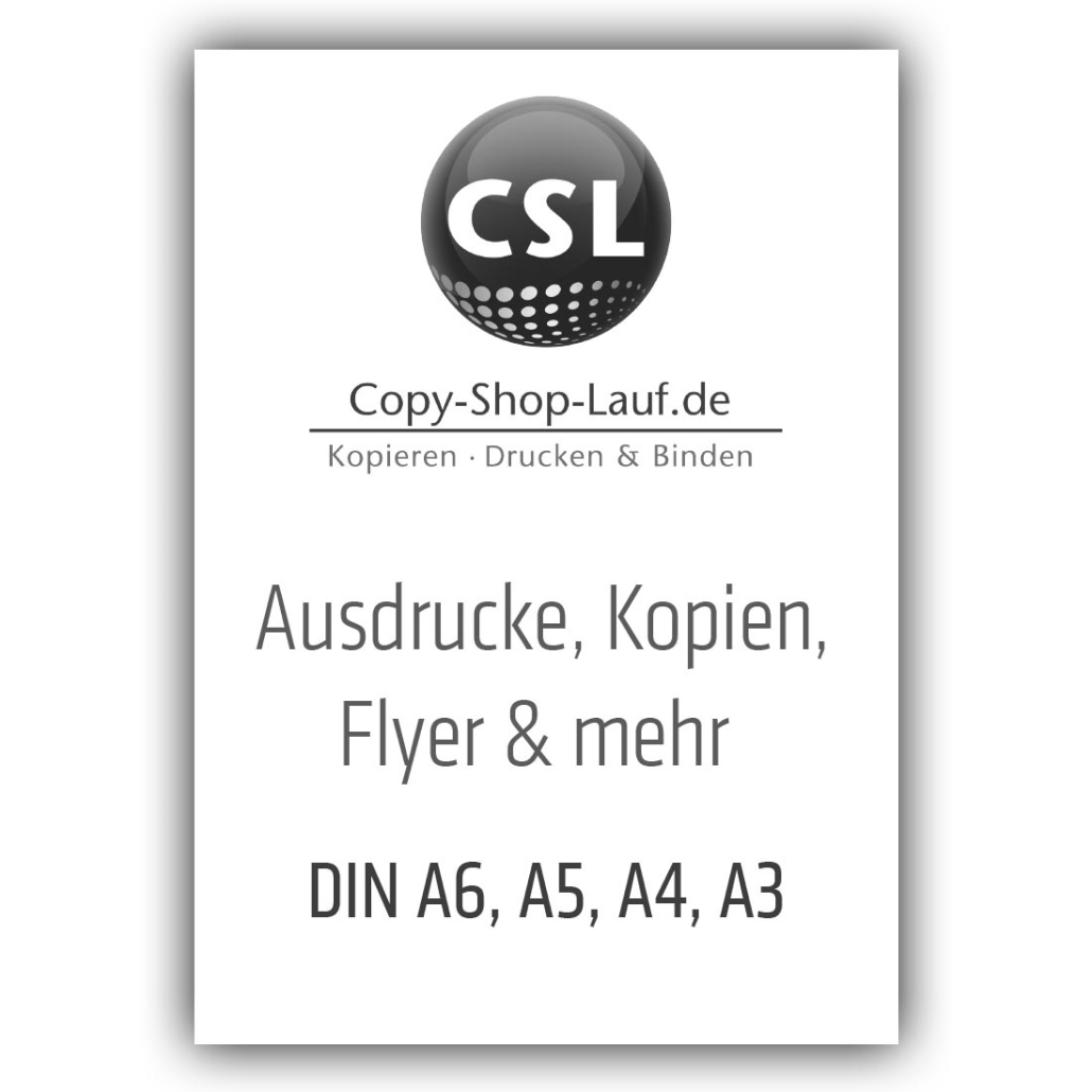 Schwarz-weiß drucken lassen DIN A6 bis A3