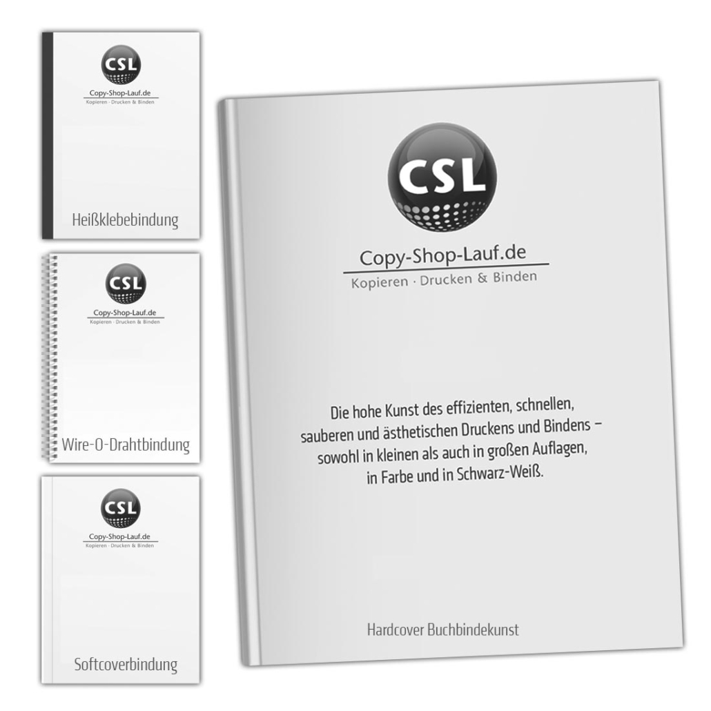 Abschlussarbeit schwarz-weiß binden lassen